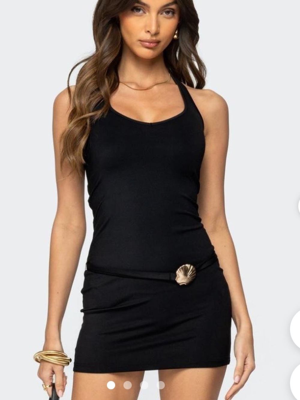 Edikted Black Tank Mini Dress with Shell